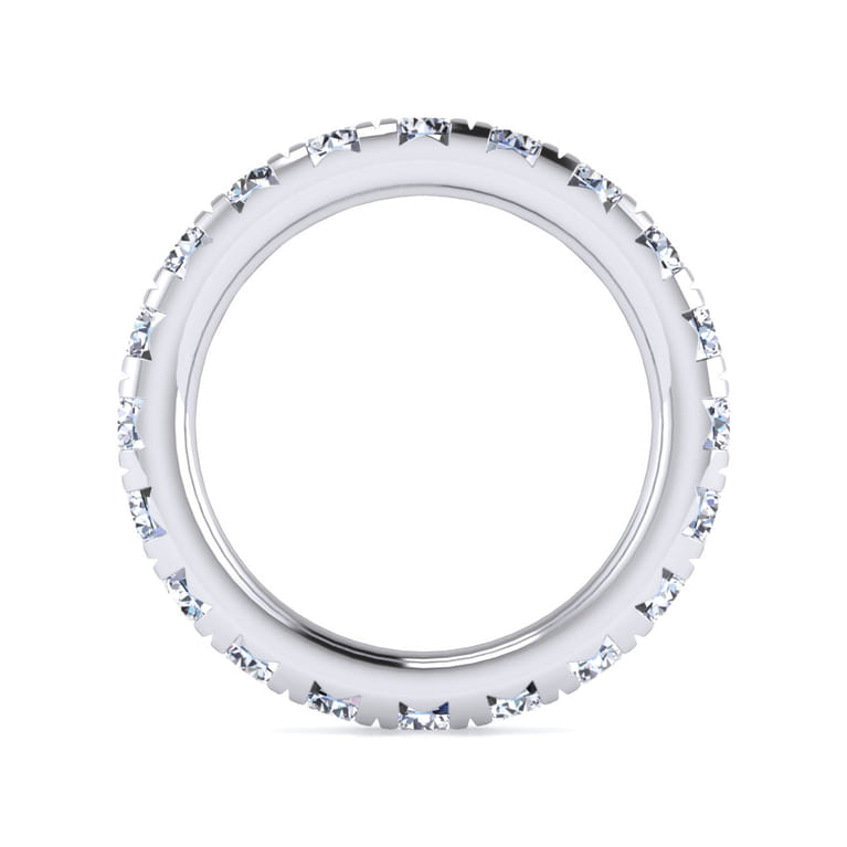 Eternity Band Wedding Ring in 14k White Gold with Round Natural Diamond at Gabriel & Co. - Shot 2