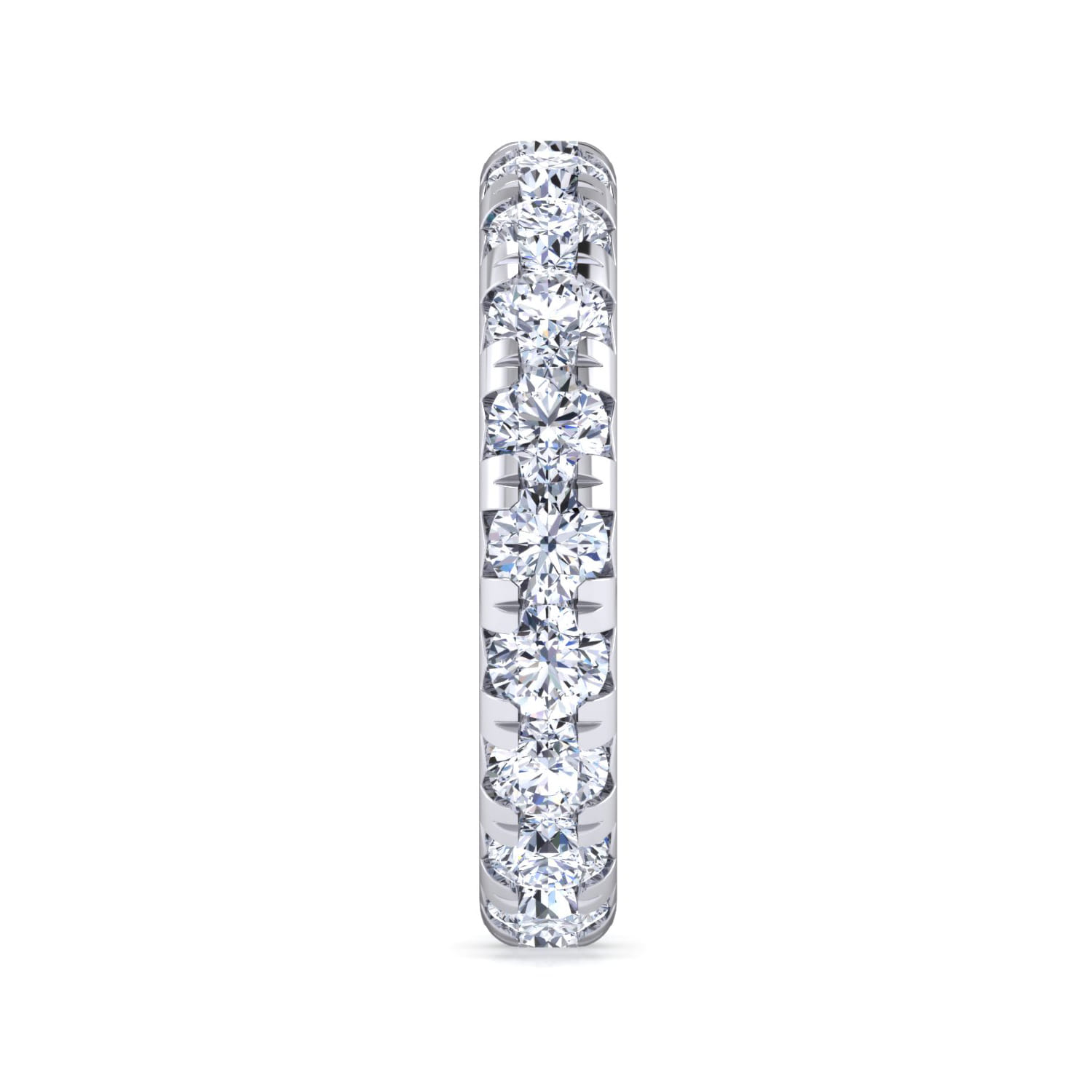 Eternity Band Wedding Ring in 14k White Gold with Round Natural Diamond at Gabriel & Co. - Shot 4