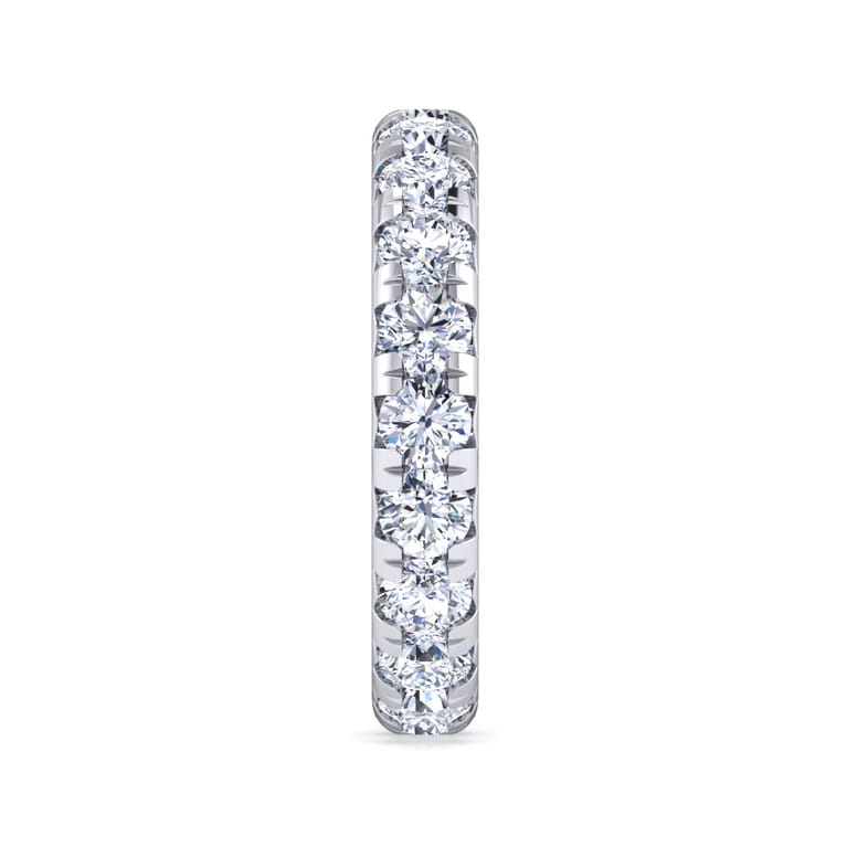 Eternity Band Wedding Ring in 14k White Gold with Round Natural Diamond at Gabriel & Co. - Shot 4