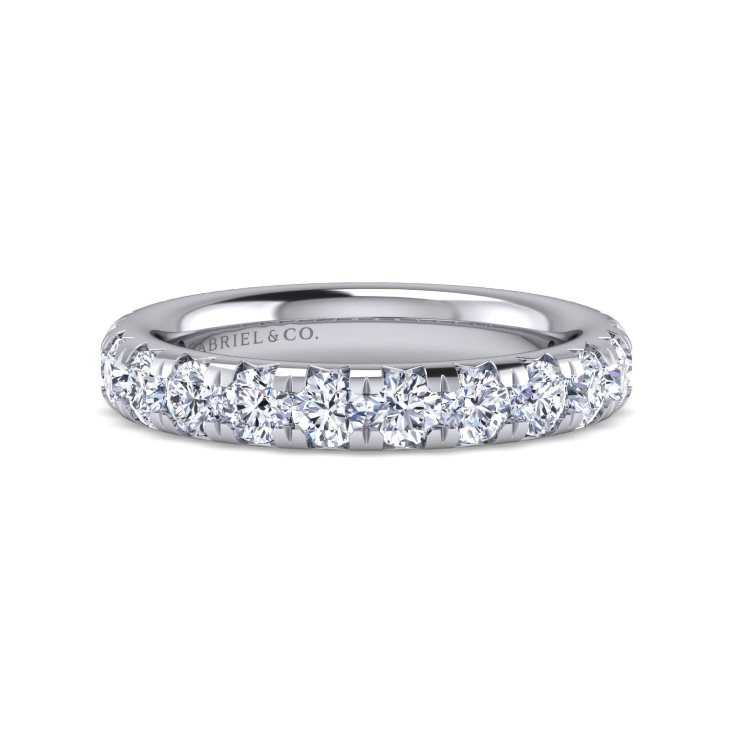 Eternity Band Wedding Ring in 14k White Gold with Round Natural Diamond at Gabriel & Co. - Shot 1