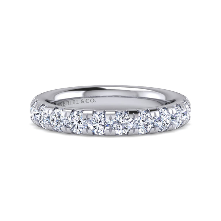 Eternity Band Wedding Ring in 14k White Gold with Round Natural Diamond at Gabriel & Co. - Shot 1
