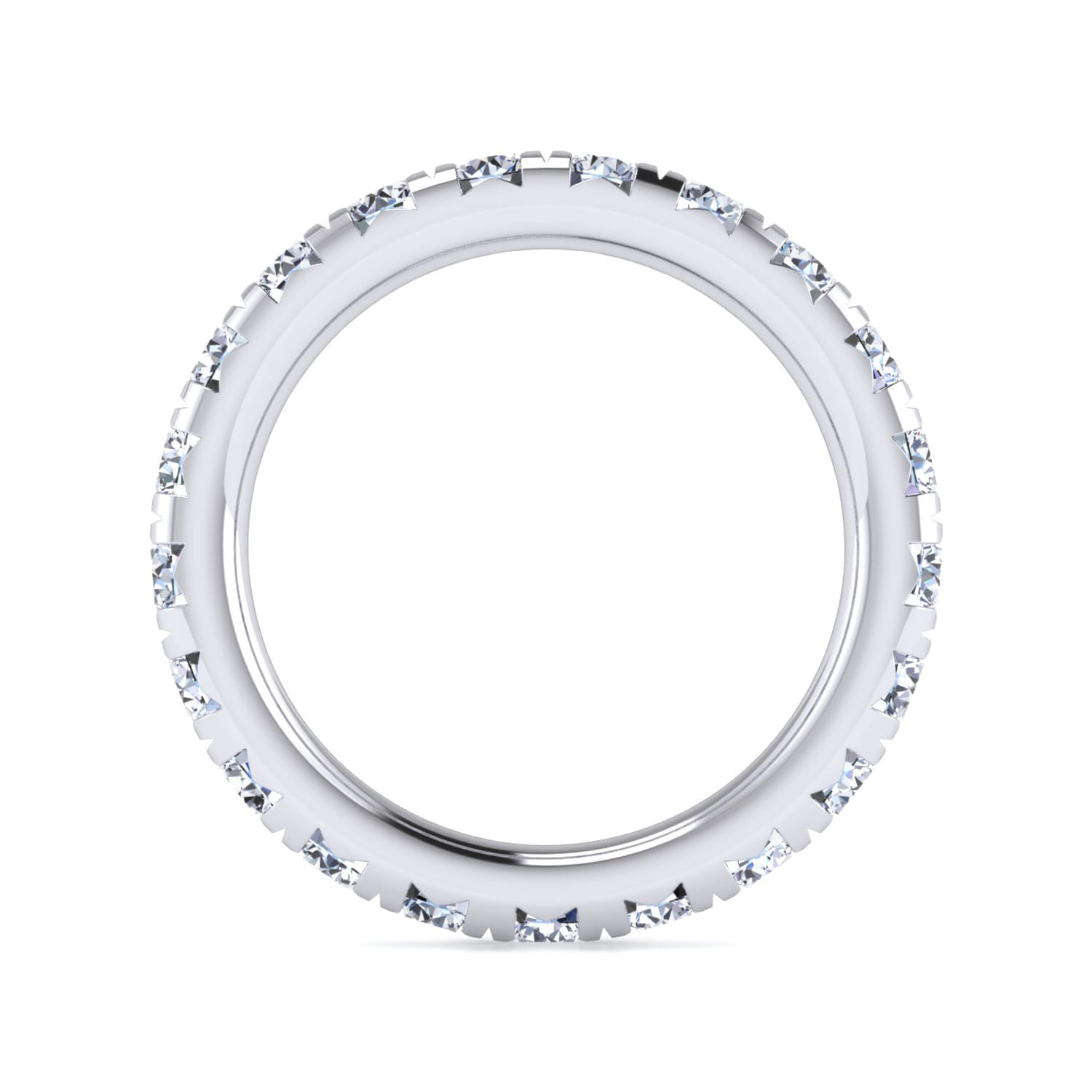 Eternity Band Wedding Ring in 14k White Gold with Round Natural Diamond at Gabriel & Co. - Shot 2