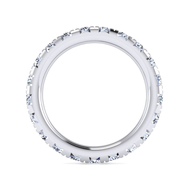 Eternity Band Wedding Ring in 14k White Gold with Round Natural Diamond at Gabriel & Co. - Shot 2