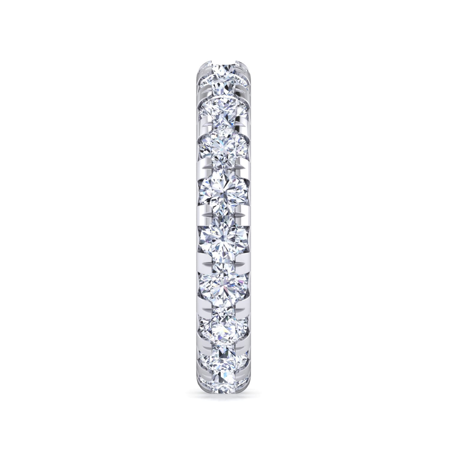 Eternity Band Wedding Ring in 14k White Gold with Round Natural Diamond at Gabriel & Co. - Shot 4