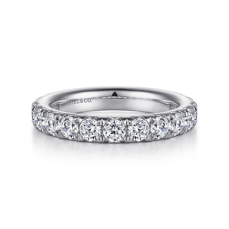 Eternity Band Wedding Ring in 14k White Gold with Round Natural Diamond at Gabriel & Co. - Shot 1