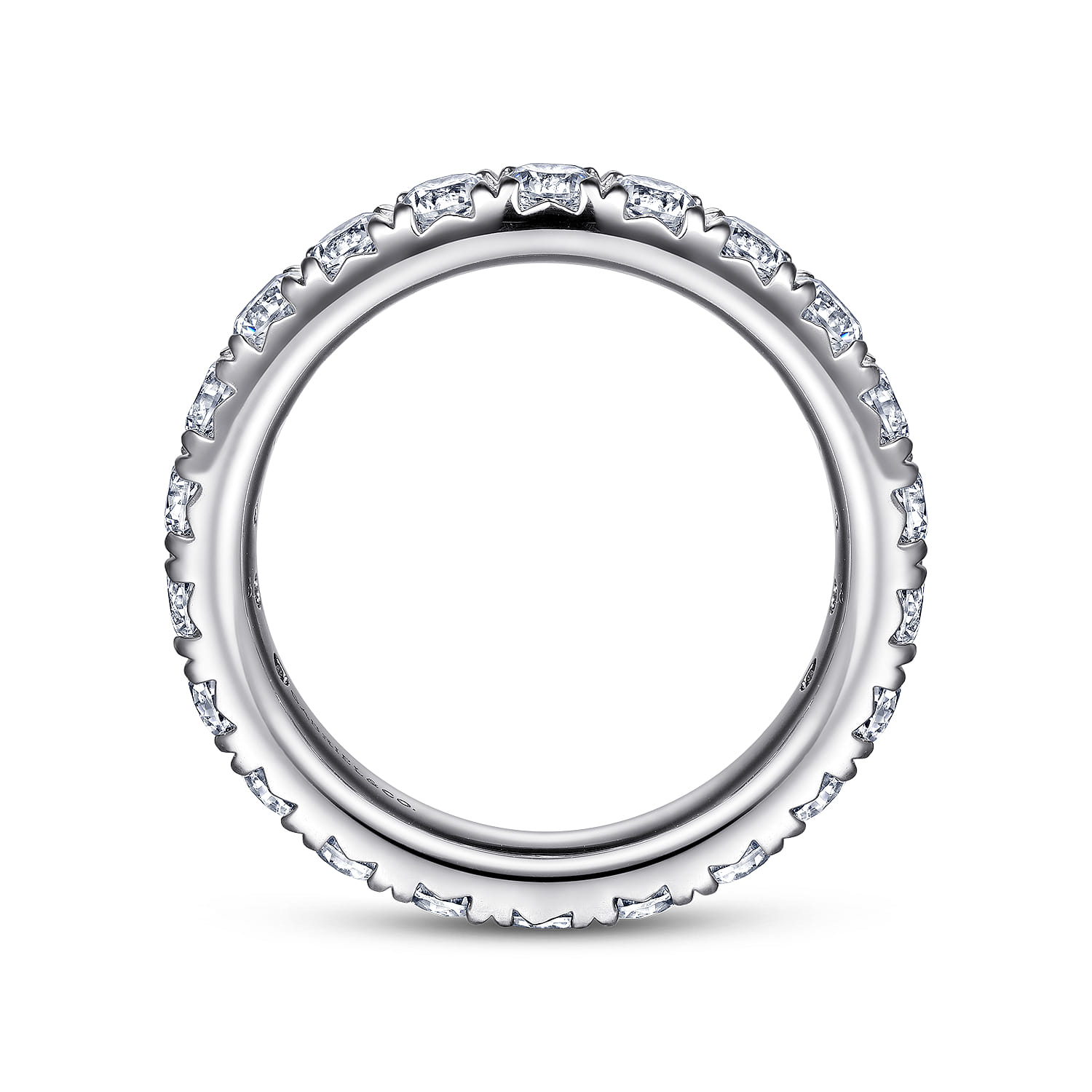 Eternity Band Wedding Ring in 14k White Gold with Round Natural Diamond at Gabriel & Co. - Shot 2