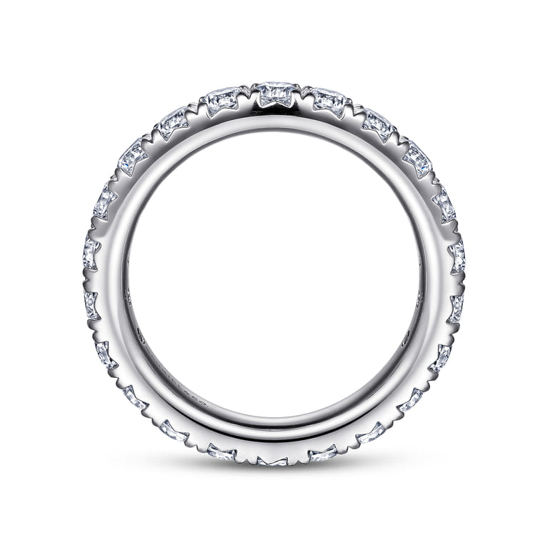 Eternity Band Wedding Ring in 14k White Gold with Round Natural Diamond at Gabriel & Co. - Shot 2