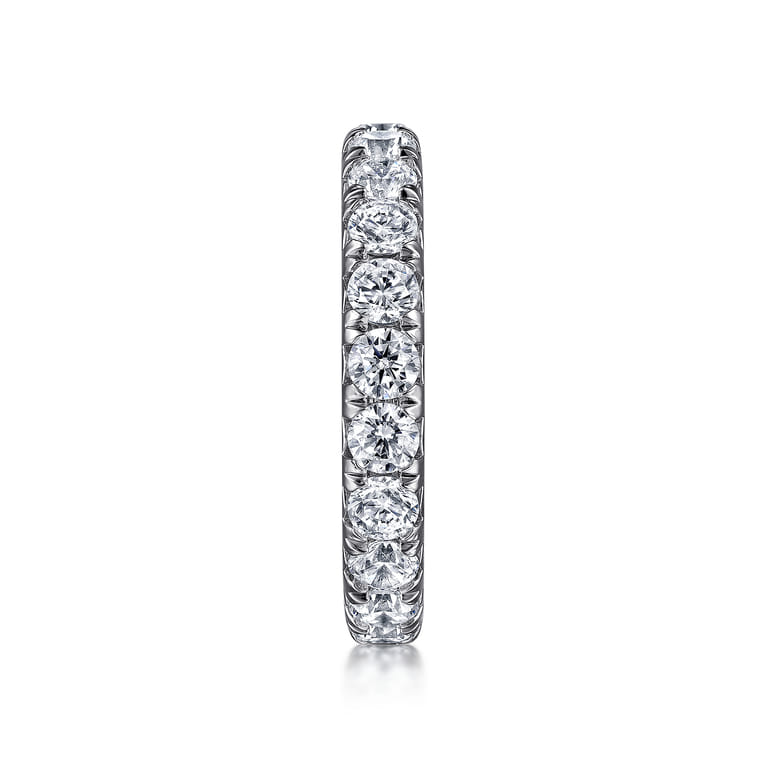 Eternity Band Wedding Ring in 14k White Gold with Round Natural Diamond at Gabriel & Co. - Shot 4