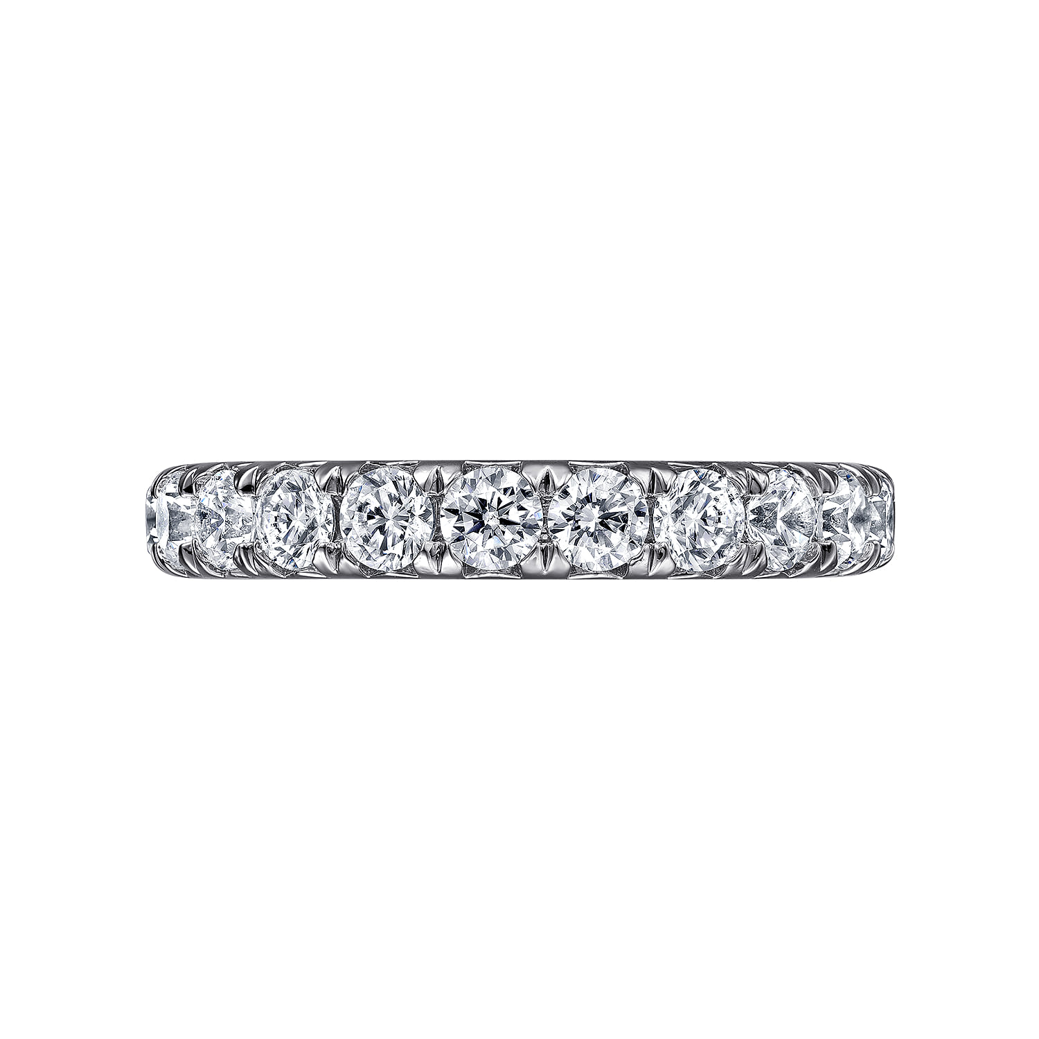 Eternity Band Wedding Ring in 14k White Gold with Round Natural Diamond at Gabriel & Co. - Shot 5