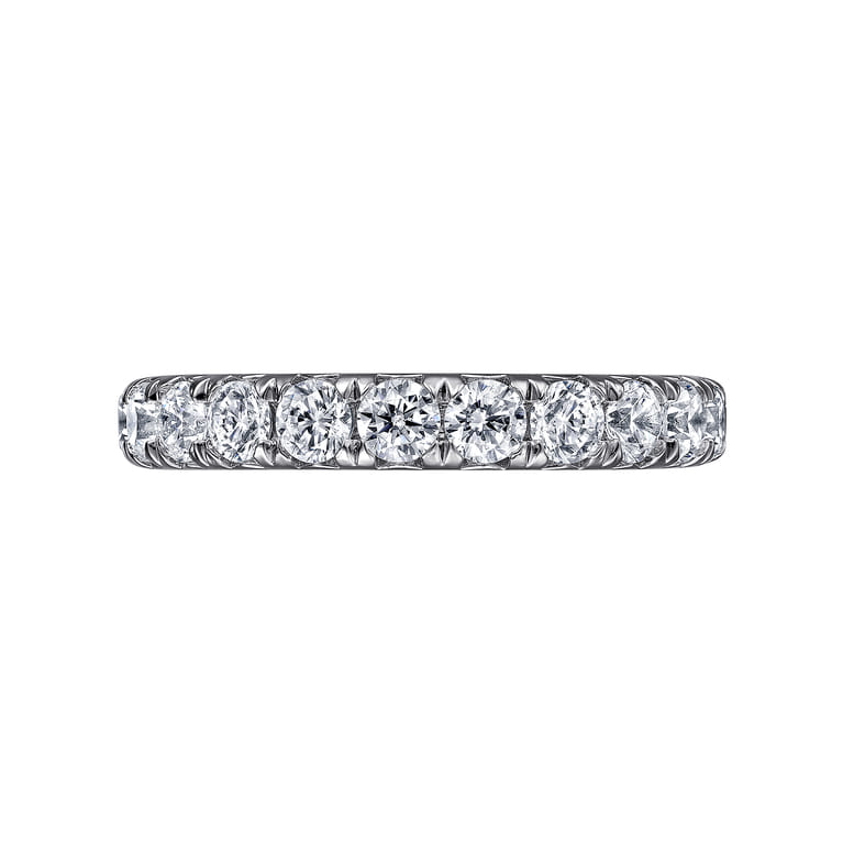 Eternity Band Wedding Ring in 14k White Gold with Round Natural Diamond at Gabriel & Co. - Shot 5