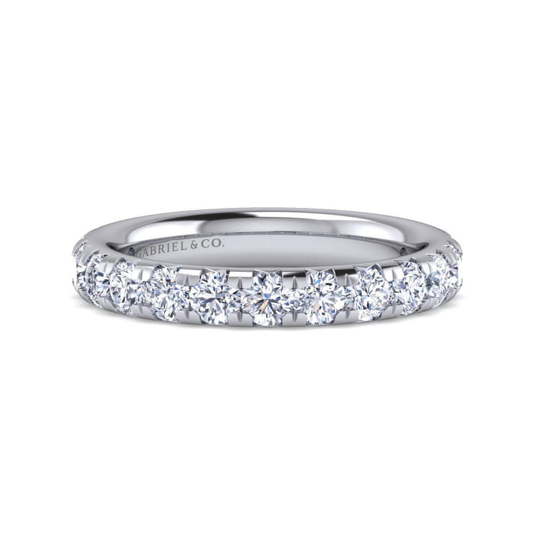 Eternity Band Wedding Ring in 14k White Gold with Round Natural Diamond at Gabriel & Co. - Shot 1