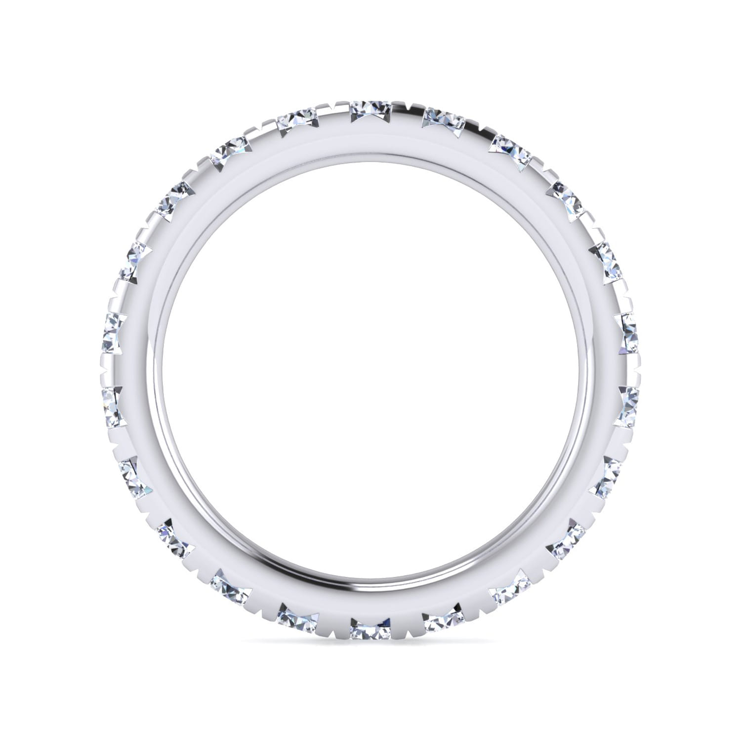 Eternity Band Wedding Ring in 14k White Gold with Round Natural Diamond at Gabriel & Co. - Shot 2