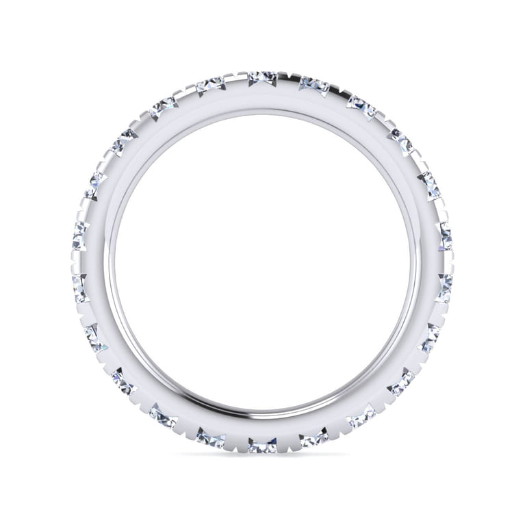 Eternity Band Wedding Ring in 14k White Gold with Round Natural Diamond at Gabriel & Co. - Shot 2