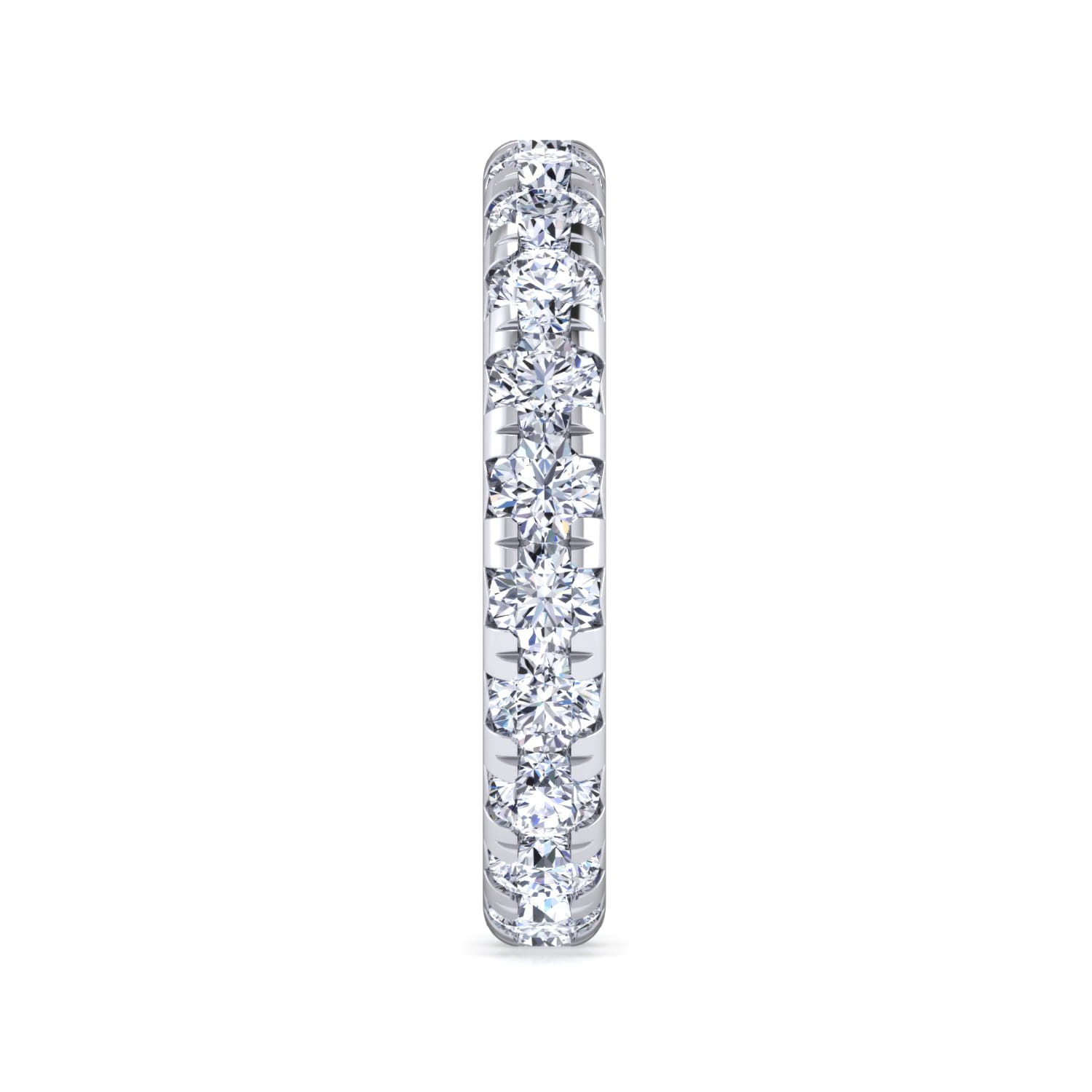 Eternity Band Wedding Ring in 14k White Gold with Round Natural Diamond at Gabriel & Co. - Shot 4