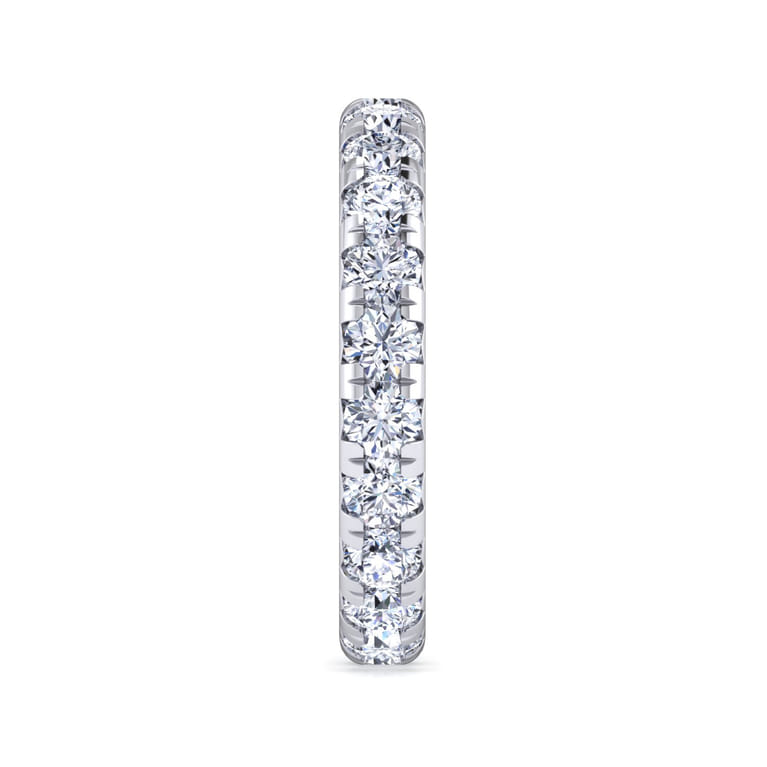 Eternity Band Wedding Ring in 14k White Gold with Round Natural Diamond at Gabriel & Co. - Shot 4