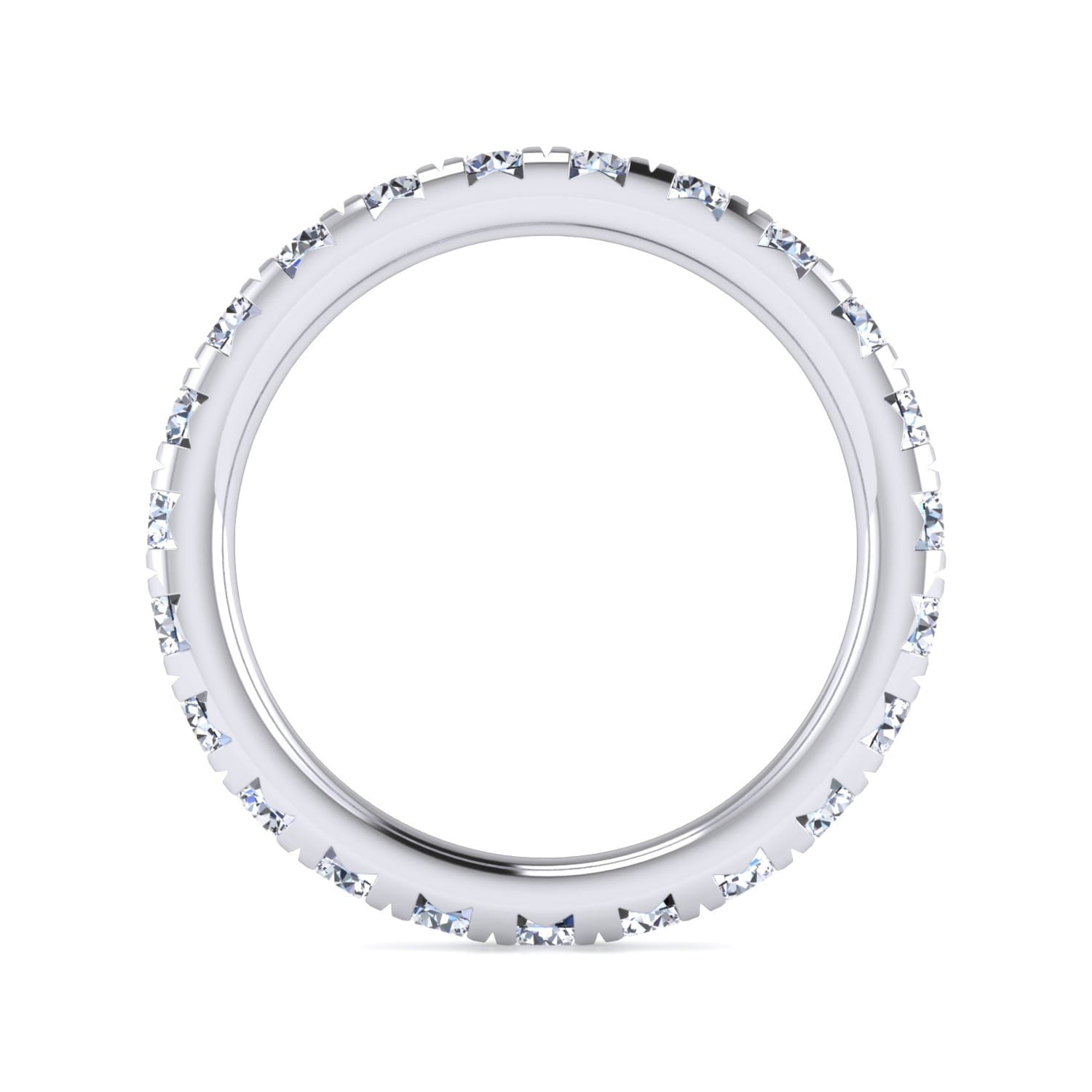 Eternity Band Wedding Ring in 14k White Gold with Round Natural Diamond at Gabriel & Co. - Shot 2