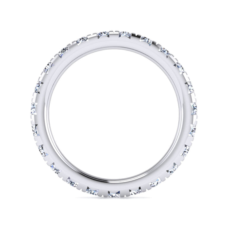 Eternity Band Wedding Ring in 14k White Gold with Round Natural Diamond at Gabriel & Co. - Shot 2