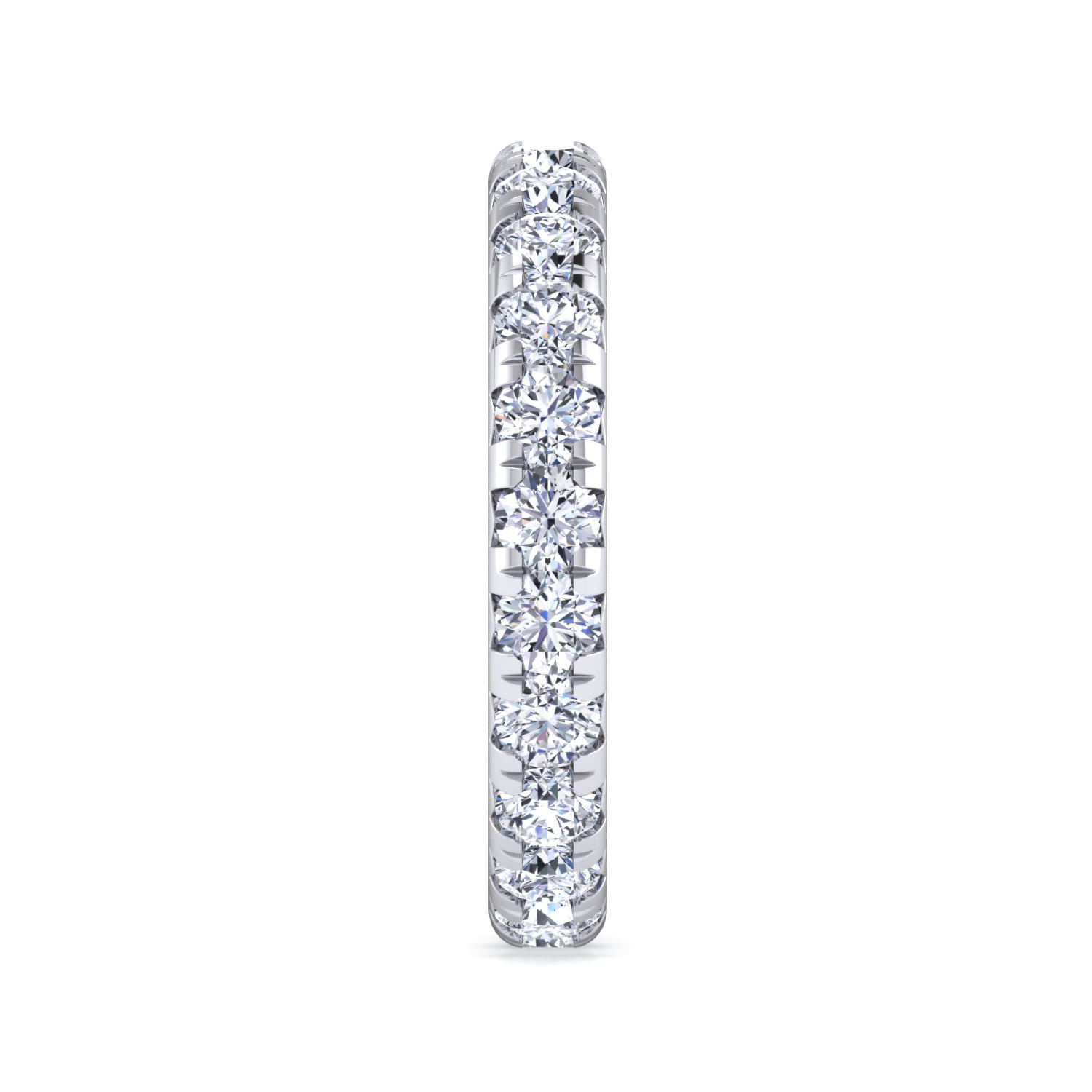 Eternity Band Wedding Ring in 14k White Gold with Round Natural Diamond at Gabriel & Co. - Shot 4