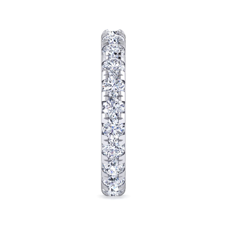 Eternity Band Wedding Ring in 14k White Gold with Round Natural Diamond at Gabriel & Co. - Shot 4