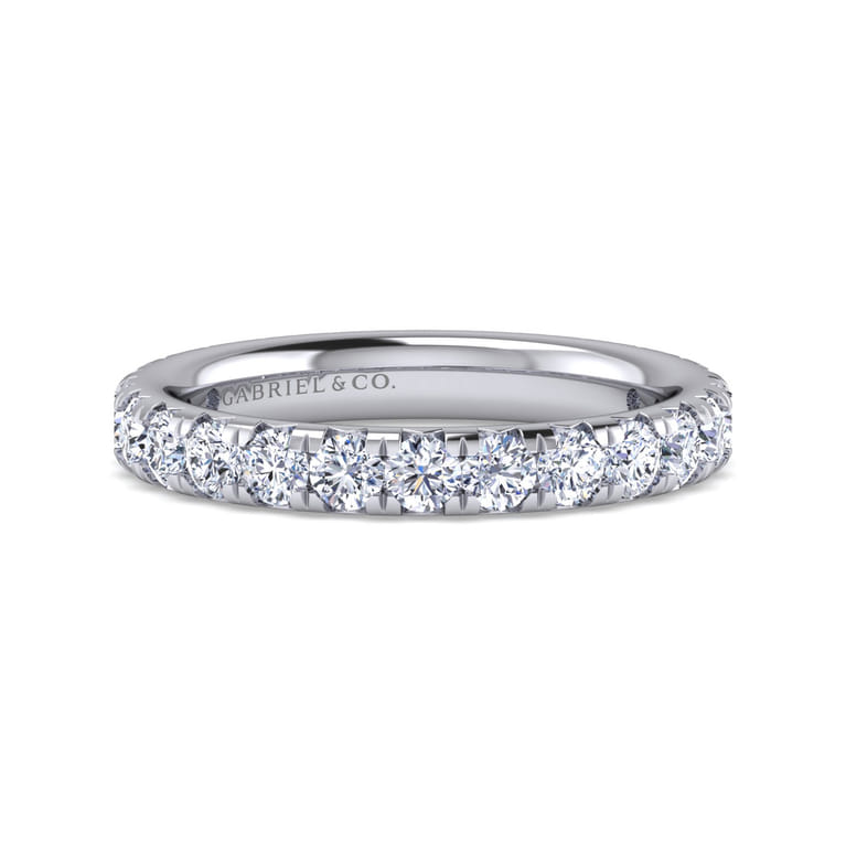 Eternity Band Wedding Ring in 14k White Gold with Round Natural Diamond at Gabriel & Co. - Shot 1