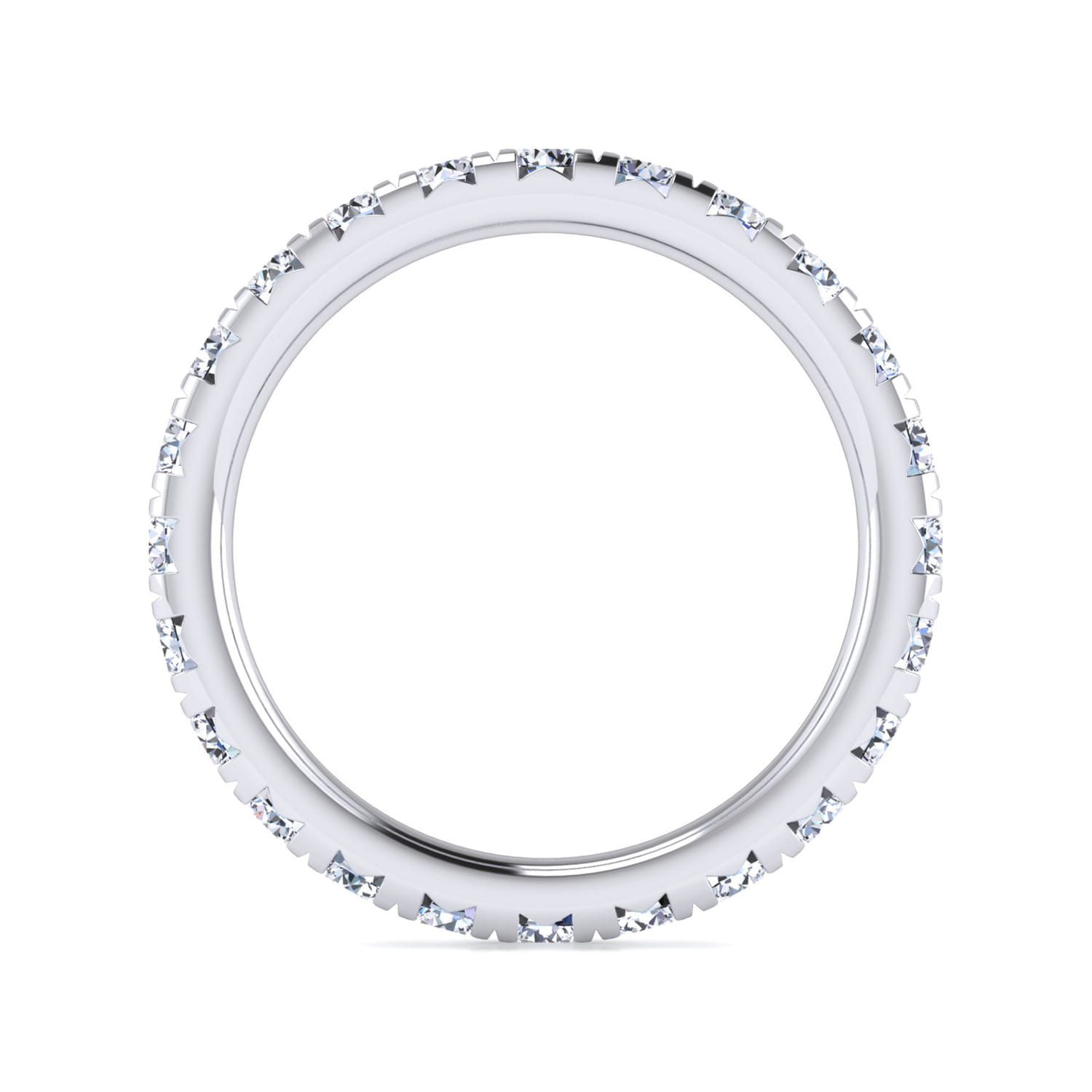 Eternity Band Wedding Ring in 14k White Gold with Round Natural Diamond at Gabriel & Co. - Shot 2