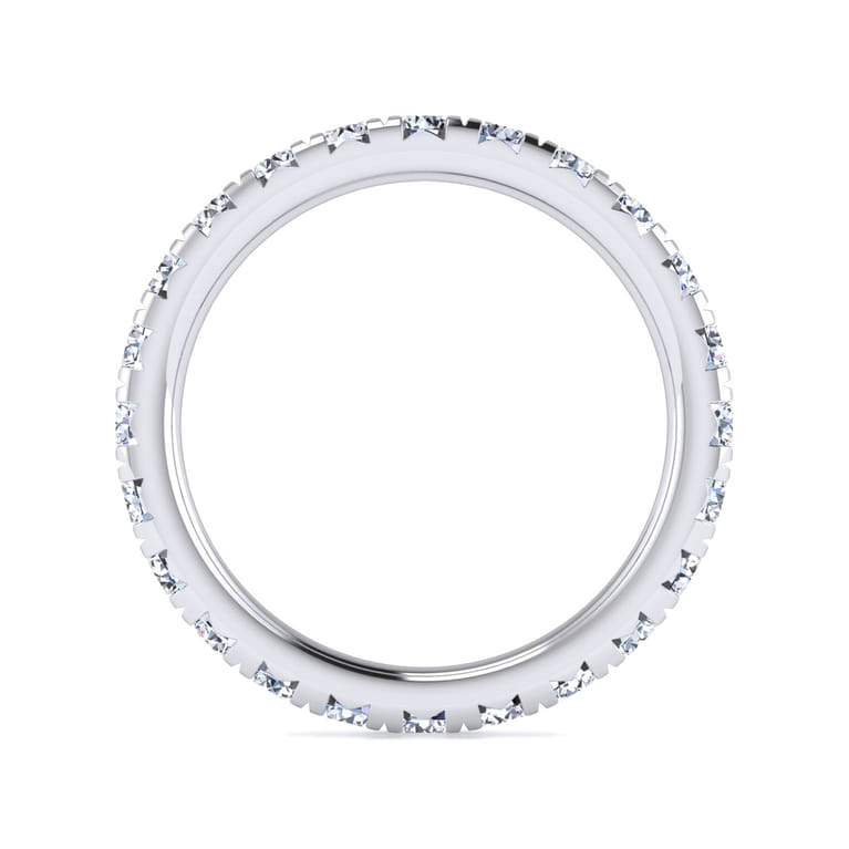 Eternity Band Wedding Ring in 14k White Gold with Round Natural Diamond at Gabriel & Co. - Shot 2