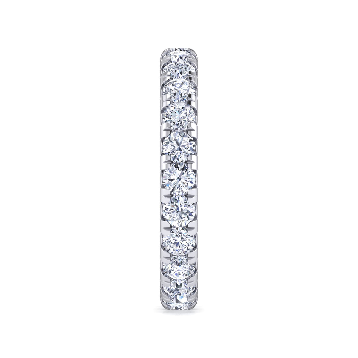 Eternity Band Wedding Ring in 14k White Gold with Round Natural Diamond at Gabriel & Co. - Shot 4