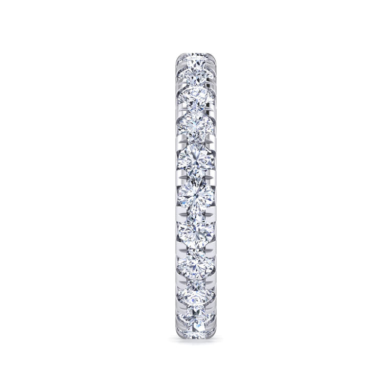 Eternity Band Wedding Ring in 14k White Gold with Round Natural Diamond at Gabriel & Co. - Shot 4