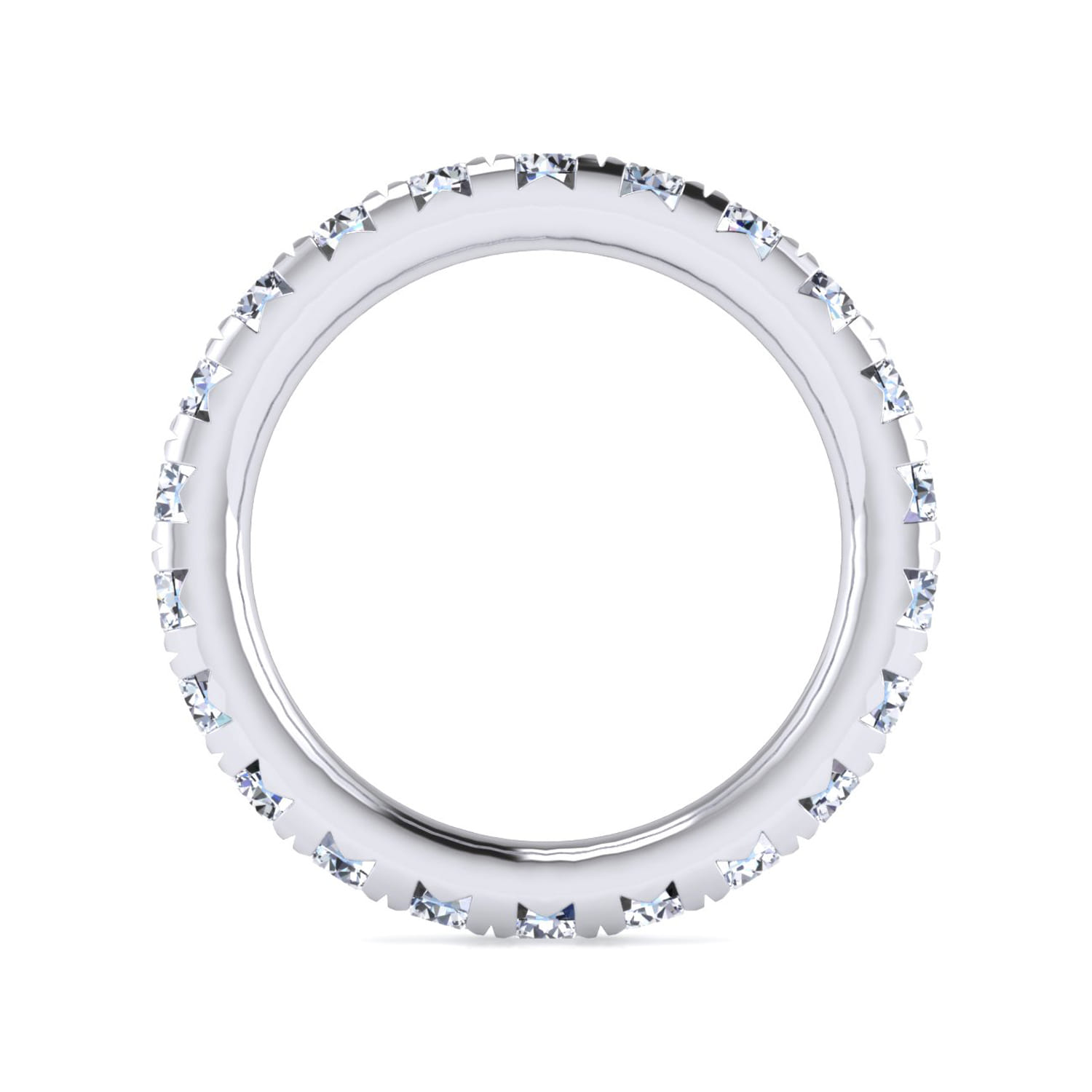 Eternity Band Wedding Ring in 14k White Gold with Round Natural Diamond at Gabriel & Co. - Shot 2