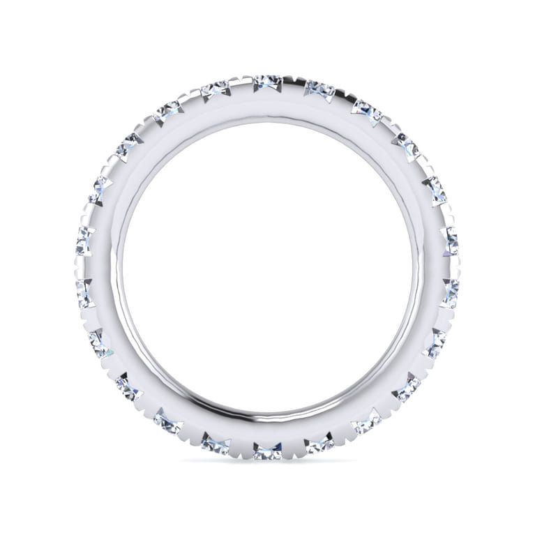 Eternity Band Wedding Ring in 14k White Gold with Round Natural Diamond at Gabriel & Co. - Shot 2