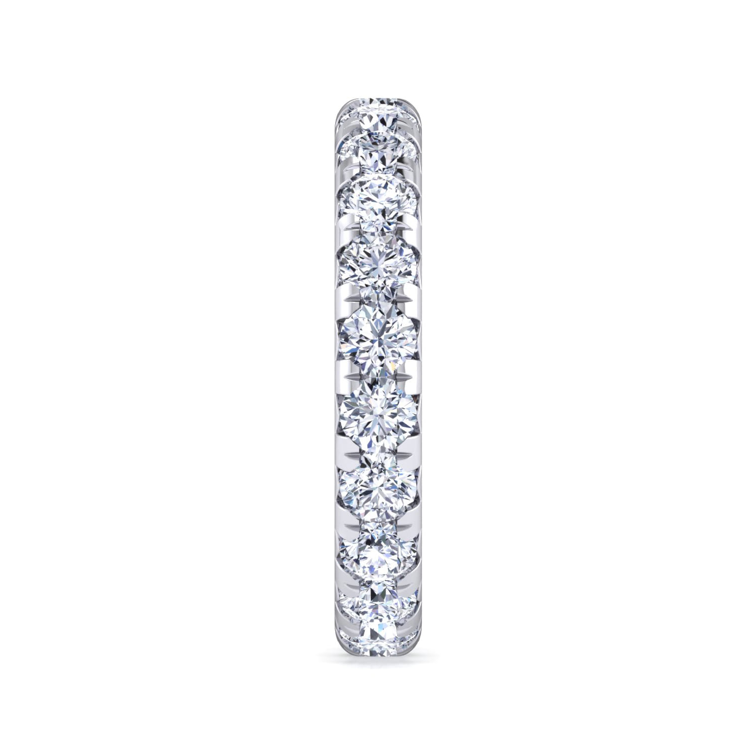 Eternity Band Wedding Ring in 14k White Gold with Round Natural Diamond at Gabriel & Co. - Shot 4