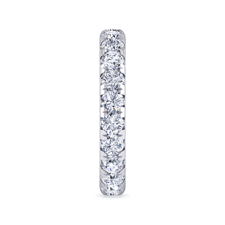Eternity Band Wedding Ring in 14k White Gold with Round Natural Diamond at Gabriel & Co. - Shot 4