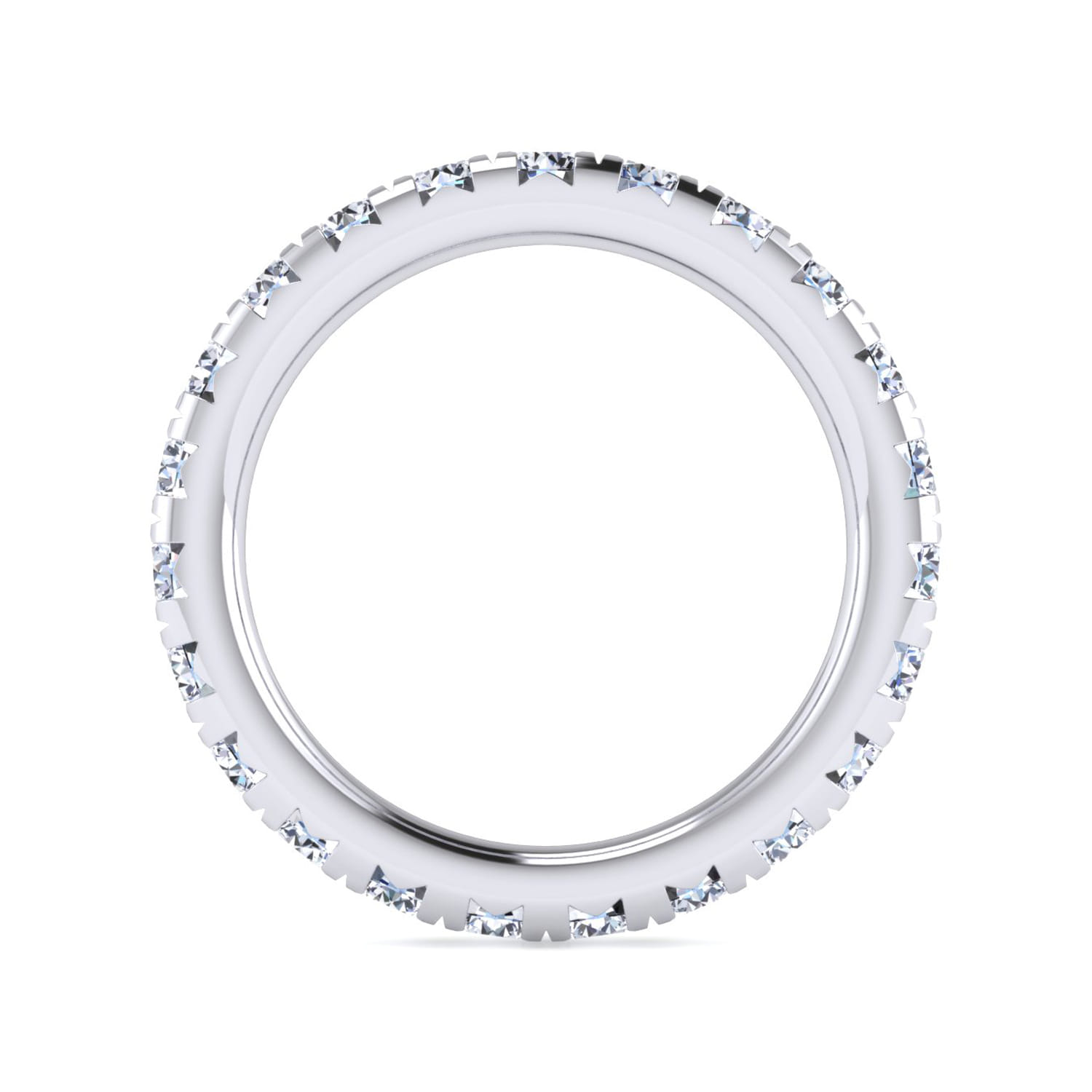 Eternity Band Wedding Ring in 14k White Gold with Round Natural Diamond at Gabriel & Co. - Shot 2