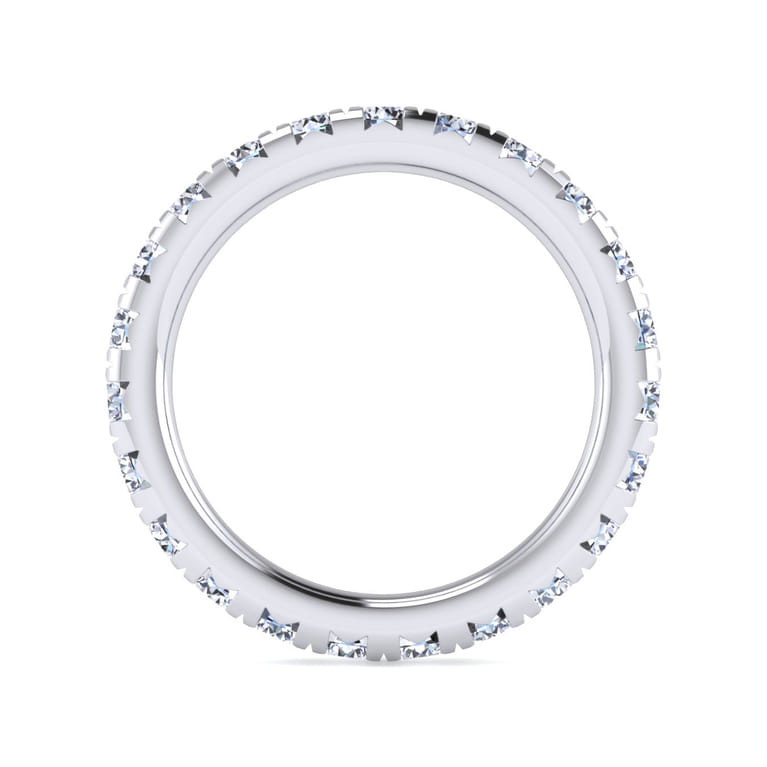 Eternity Band Wedding Ring in 14k White Gold with Round Natural Diamond at Gabriel & Co. - Shot 2