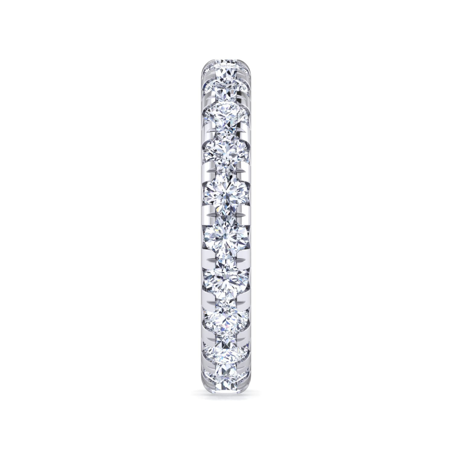 Eternity Band Wedding Ring in 14k White Gold with Round Natural Diamond at Gabriel & Co. - Shot 4