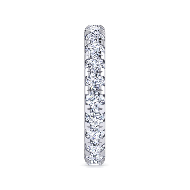 Eternity Band Wedding Ring in 14k White Gold with Round Natural Diamond at Gabriel & Co. - Shot 4