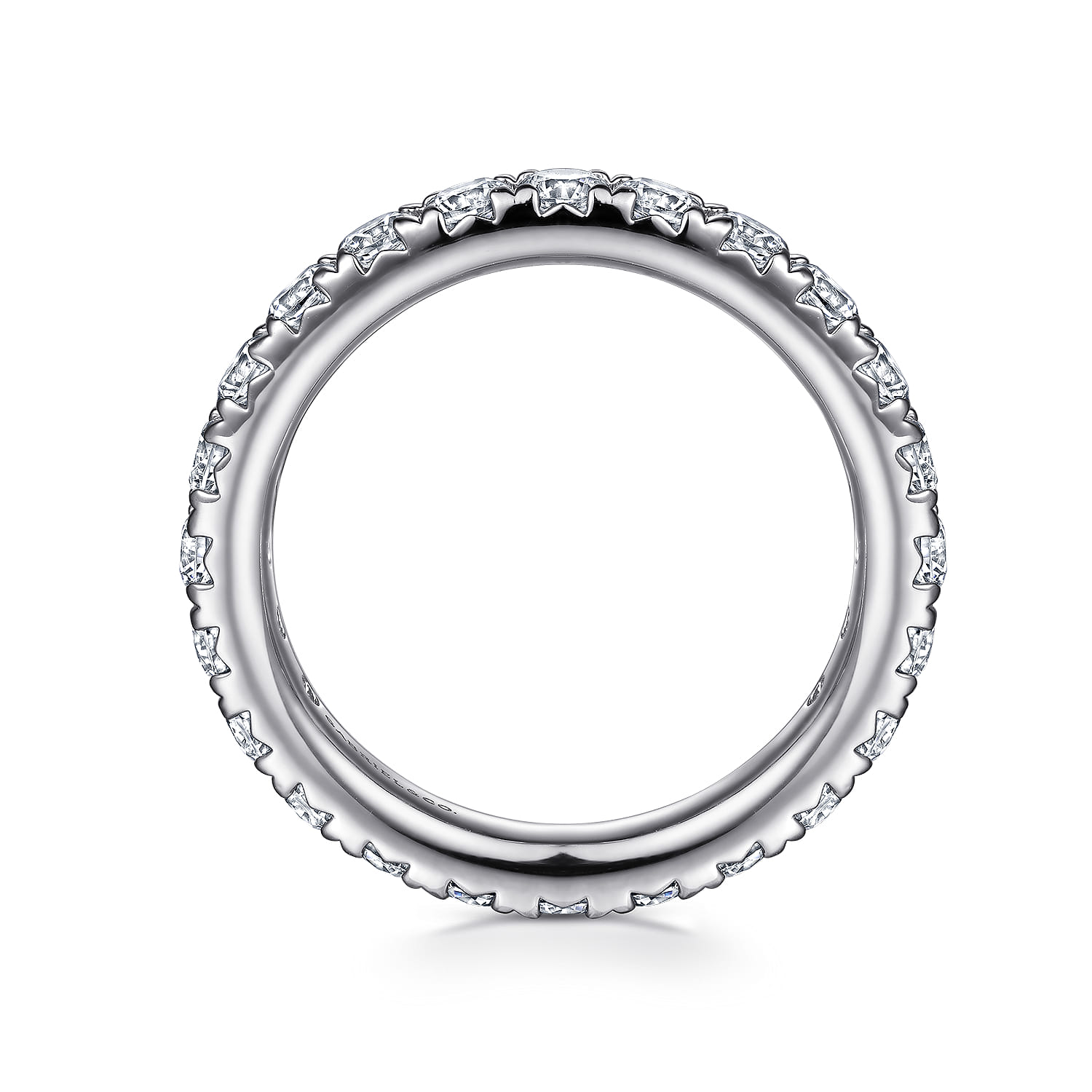 Eternity Band Wedding Ring in 14k White Gold with Round Natural Diamond at Gabriel & Co. - Shot 2