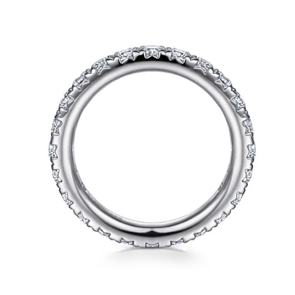 Brasilia - 14K White Gold Micro Pave Diamond Eternity Band