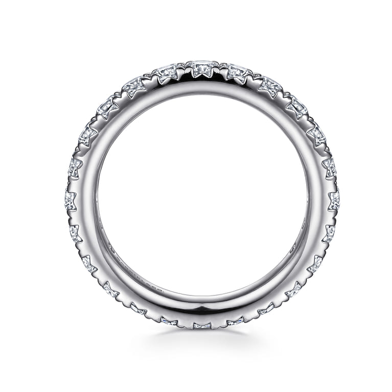 Eternity Band Wedding Ring in 14k White Gold with Round Natural Diamond at Gabriel & Co. - Shot 2