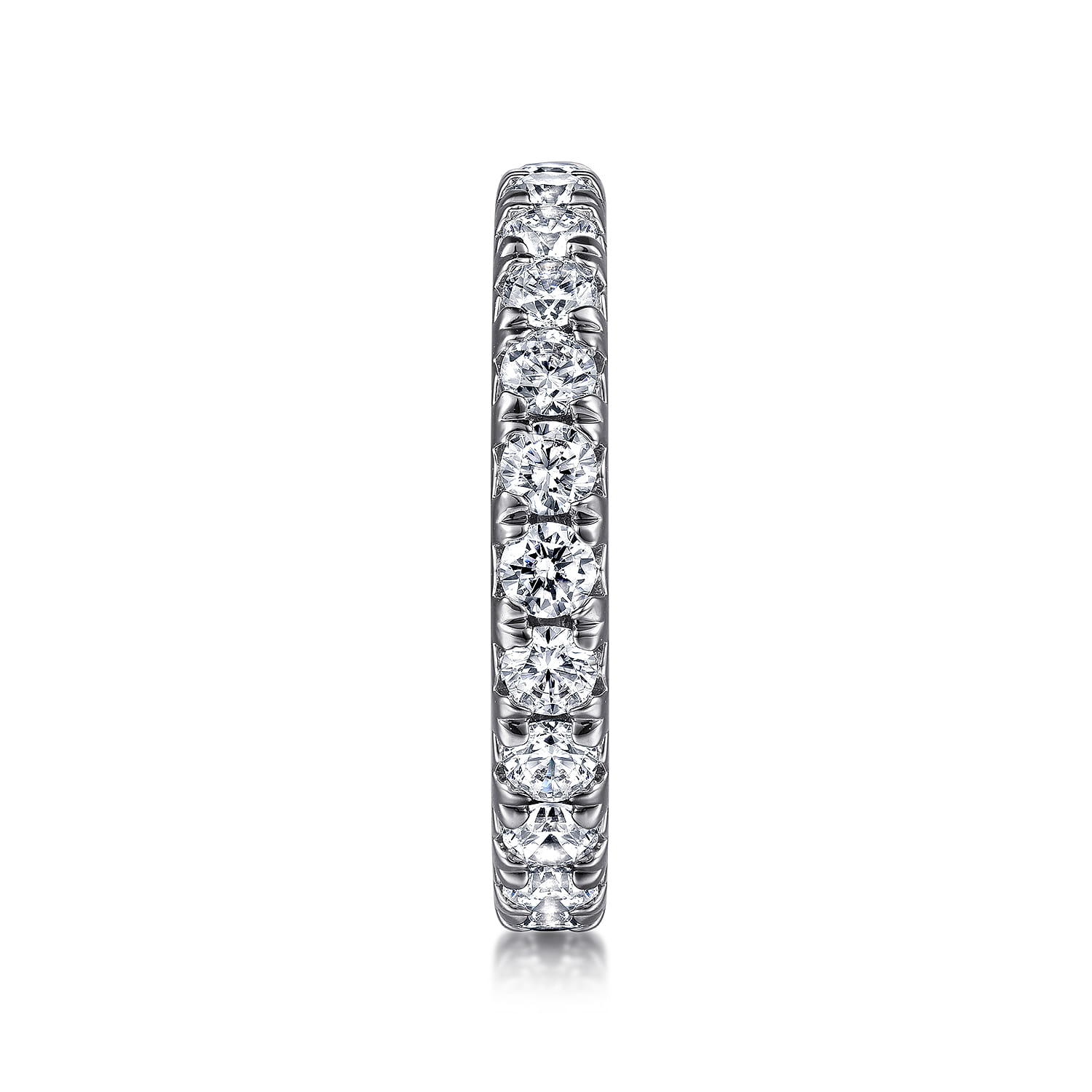 Eternity Band Wedding Ring in 14k White Gold with Round Natural Diamond at Gabriel & Co. - Shot 4