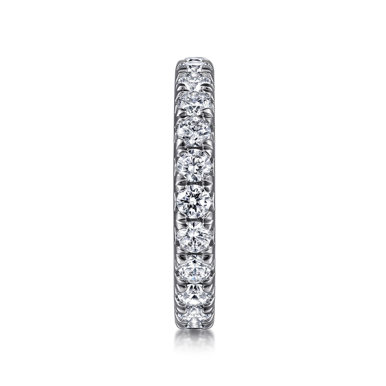 Eternity Band Wedding Ring in 14k White Gold with Round Natural Diamond at Gabriel & Co. - Shot 4
