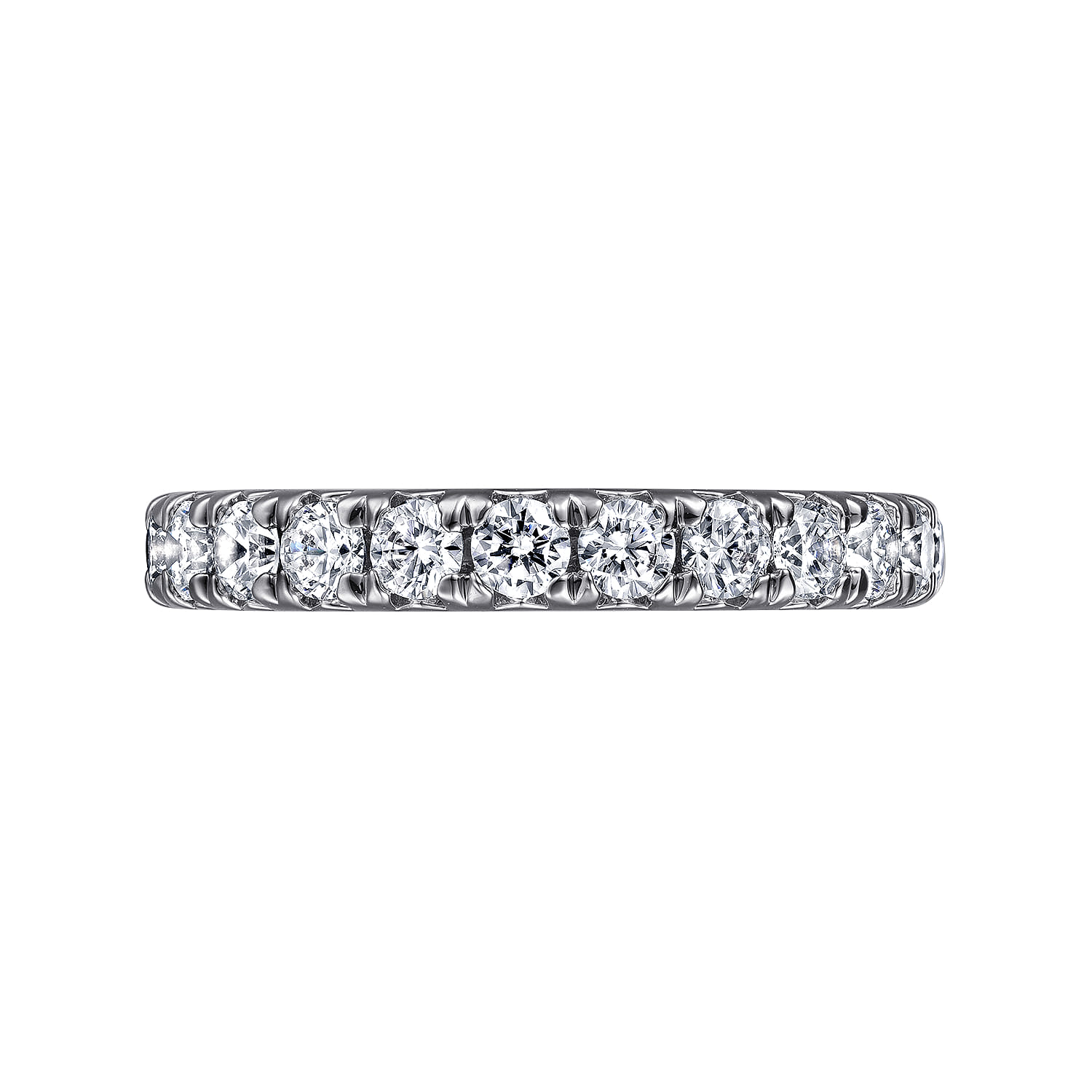 Eternity Band Wedding Ring in 14k White Gold with Round Natural Diamond at Gabriel & Co. - Shot 6