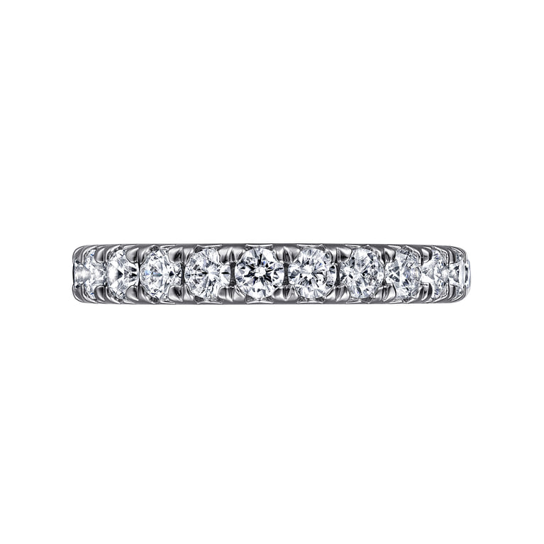 Eternity Band Wedding Ring in 14k White Gold with Round Natural Diamond at Gabriel & Co. - Shot 6