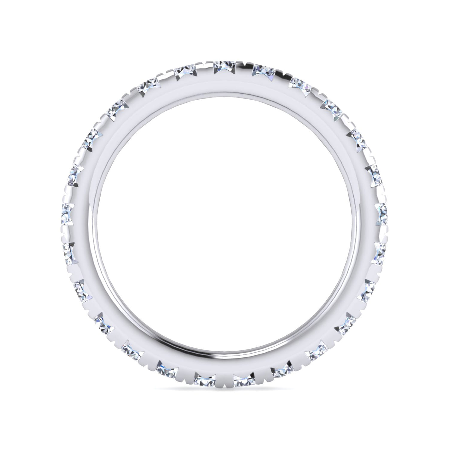 Eternity Band Wedding Ring in 14k White Gold with Round Natural Diamond at Gabriel & Co. - Shot 2