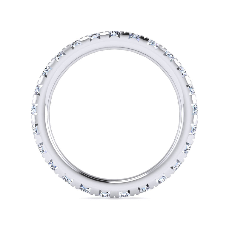 Eternity Band Wedding Ring in 14k White Gold with Round Natural Diamond at Gabriel & Co. - Shot 2