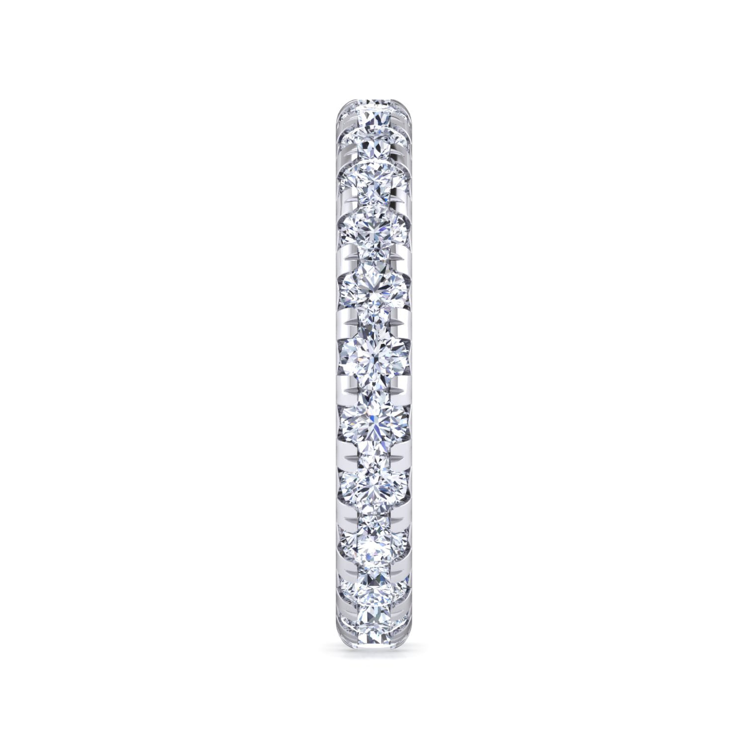 Eternity Band Wedding Ring in 14k White Gold with Round Natural Diamond at Gabriel & Co. - Shot 4