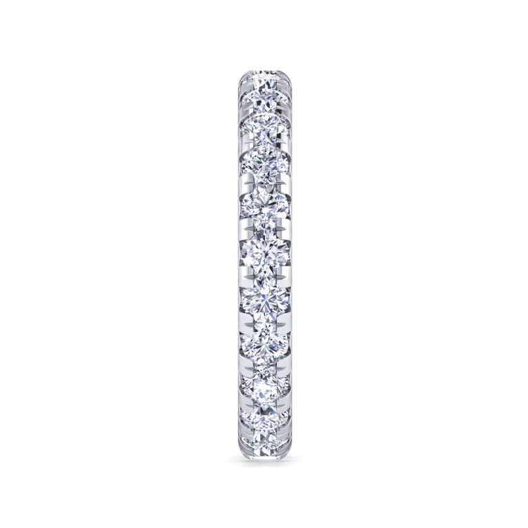 Eternity Band Wedding Ring in 14k White Gold with Round Natural Diamond at Gabriel & Co. - Shot 4