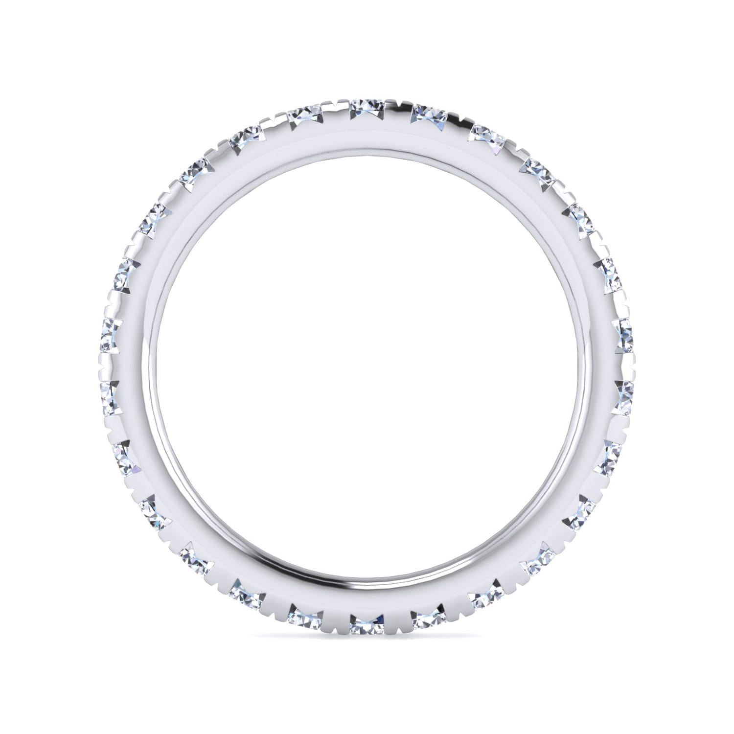 Eternity Band Wedding Ring in 14k White Gold with Round Natural Diamond at Gabriel & Co. - Shot 2