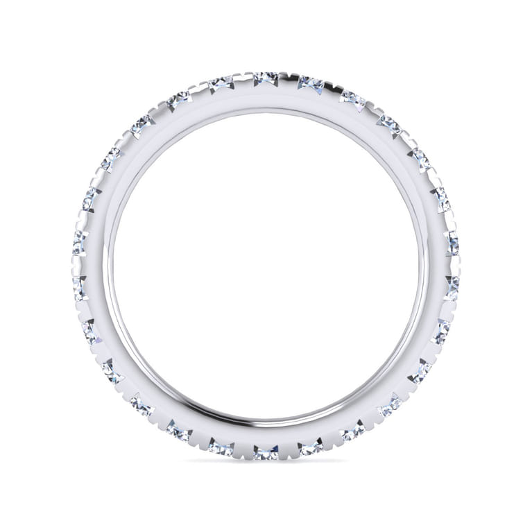 Eternity Band Wedding Ring in 14k White Gold with Round Natural Diamond at Gabriel & Co. - Shot 2