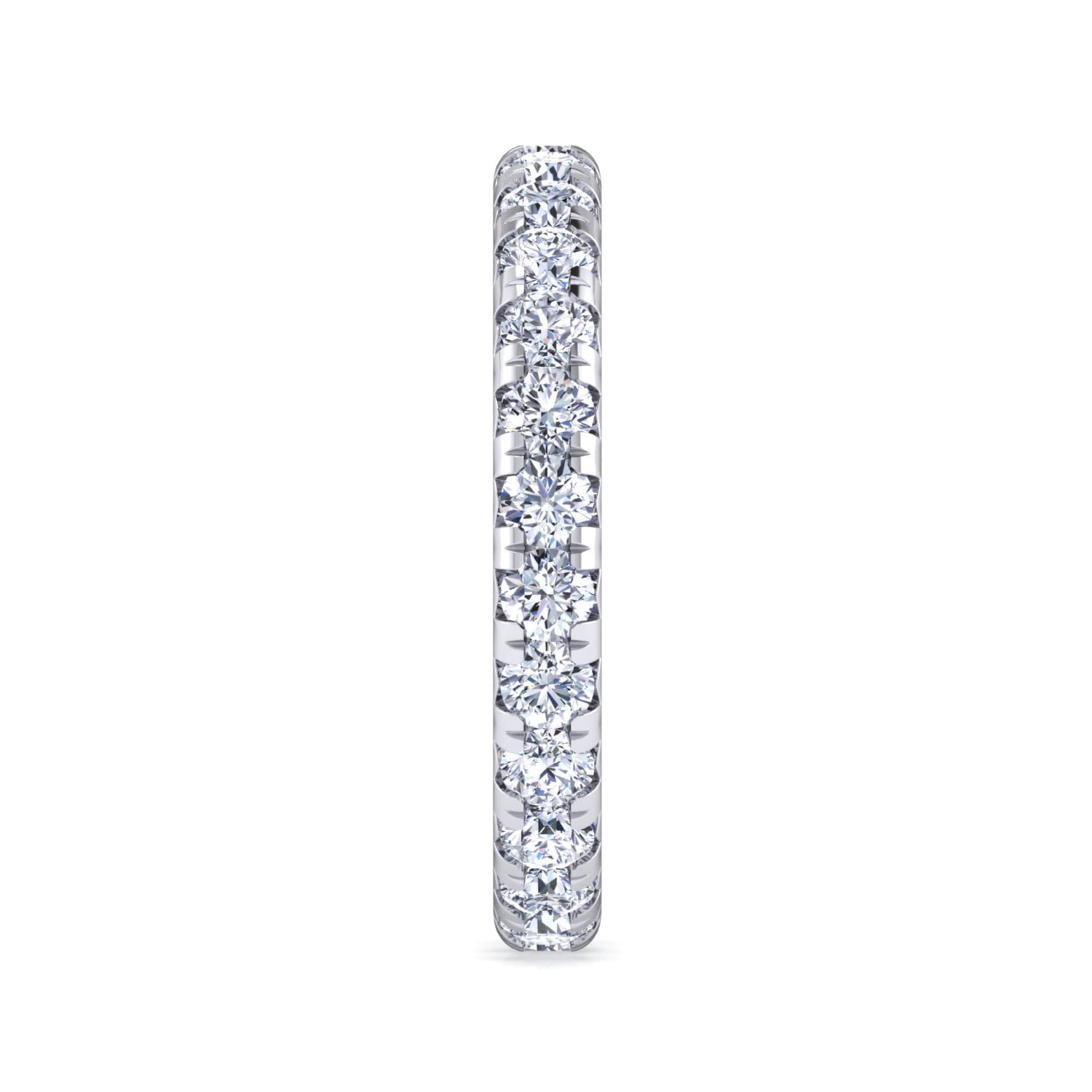 Eternity Band Wedding Ring in 14k White Gold with Round Natural Diamond at Gabriel & Co. - Shot 4